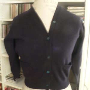 TSE CASHMERE NAVY SHRUNKEN CARDIGAN - XL
